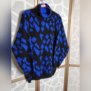 Dolcezza Geometric Design Acrylic Sweater | Size Large